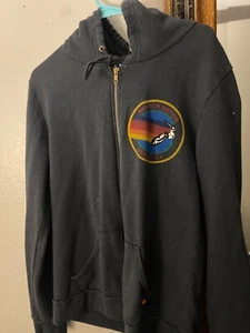 Aviator nation stripe zip hoodie charcoal size large in men - Picture 1 of 13