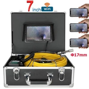 7" Screen lens 17mm Drain Sewer Pipeline Endoscope Pipe Inspection Wifi Camera - Picture 1 of 12