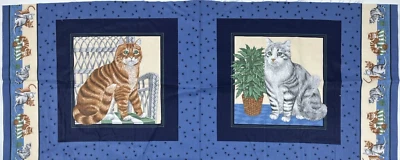 Paneles de almohada para gatos tela azul 18” x 44” algodón Foto 1 de 4