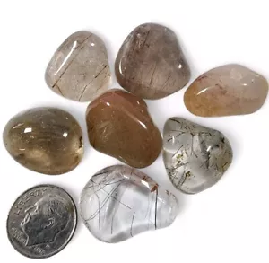 Rutilated Quartz Crystal Polished Stones 43.3 grams Brazil - Picture 1 of 1