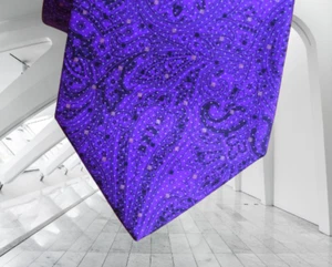 $550 BRIONI Purple Paisley Foulard Formal Medallion Geometric Silk Tie Italy - Picture 1 of 18