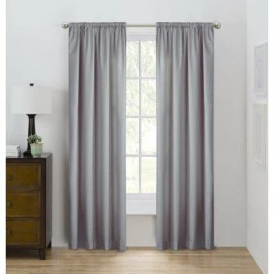 Eclipse Draft Stopper Silver/Grey Window Curtain Panel, 42" x 95" - Image 1 of 4
