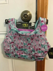 BRAND NEW GIRL'S SIZE MEDIUM ATHLETIC WORKS 2 PACK SPORTS BRAS BAND SIZE 32 - Picture 1 of 7