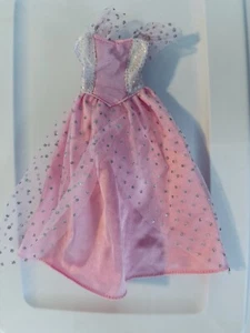 Prinzessin Barbie Kleid 1997 #18404 rosa Satin mit Tupfen Tüll ohne Schleife - Bild 1 von 6