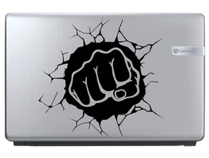 Wall Hole Vinyl Decal Sticker Car Window Bumper Art Laptop Design Iron fist - Picture 1 of 7