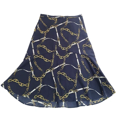 banana republic Midi Flare Skirt Equestrian 6 NWT Navy Blue country bit bridal - Image 1 of 4