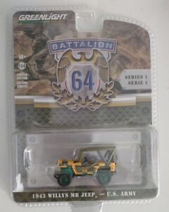 Greenlight Battalion 64 - 1943 Willys MB Jeep-U.S. Army - Green Machine - CHASE