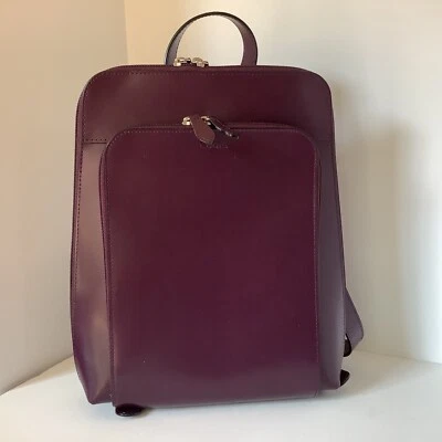 Mochila Lodis Audrey Ryder Cuero Ciruela Profunda Nueva Foto 1 de 4