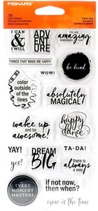 Dream Big Clear Acrylic Stamp Set by Fiskars Stamps NEW! Card Sentiments - Picture 1 of 1