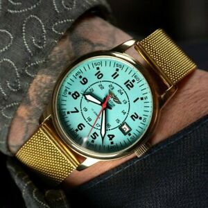 New! Aviation Watch Wrist Mechanical Russian Soviet USSR Style Rare Mens Pilot
