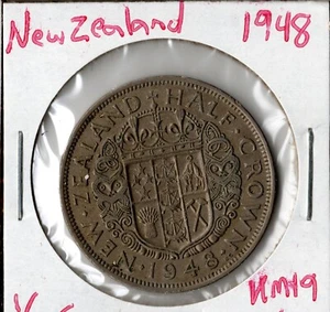 Moneda Nueva Zelanda 1/2 Corona 1948 KM19 - Imagen 1 de 4