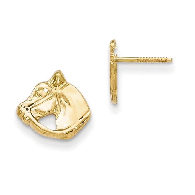 14k Madi K Horse Head Earrings Gk428