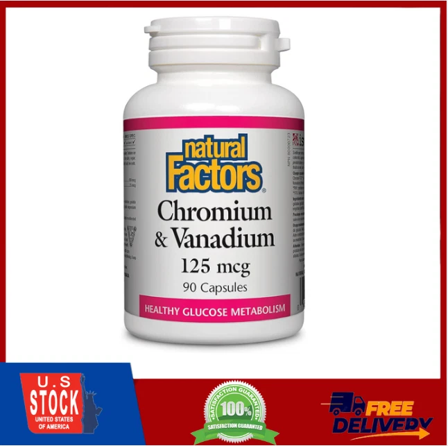 Cromo y Vanadio 125 mcg, Apoya el Metabolismo Saludable, 90 Cápsulas Foto 1 de 4
