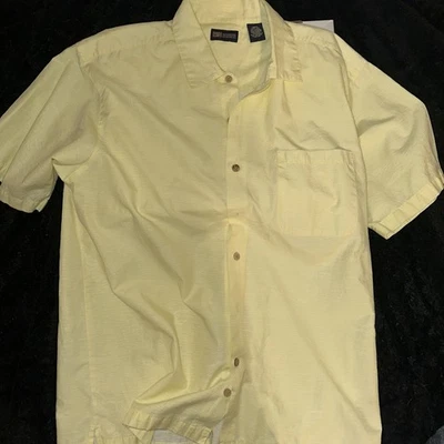 Auténtica Camisa FADED GLORY Para Hombre Talla L Manga Corta Abotonada Amarilla Floral Foto 1 de 4