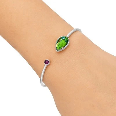 Brazalete Brazalete Brazalete Plata 925 Mohave y Amatista Azul Turquesa en Verde B-1004 Foto 1 de 4