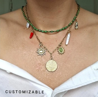 Personalize-o - Colar Berloque Ouro Aço Inoxidável, Presente de Natal, Significativo - Imagem 1 de 4