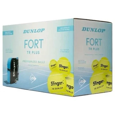 Dunlop Fort TR Plus Tennis 72 Balls 18x4 Cans Pressurized Slinger All Surface - Image 1 of 4