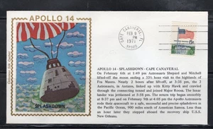 1971 US Space Event Cover Apollo 14 Splashdown Feb 9 Cape Canaveral FL - Picture 1 of 1