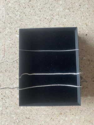 collana tennis uomo + Bracciale Tennis In Argento - Immagine 1 di 2