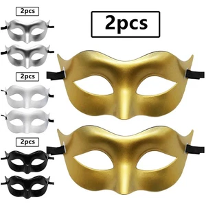 Unisex Women Men Party Props 2Pcs Venetian Masks Reusable Face Mask Durable - Picture 1 of 40