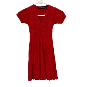 Liza Byrd Girl’s Red Crochet Trim Dress Size XS - Picture 1 of 6