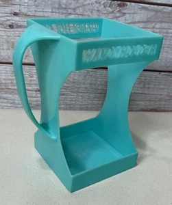 Vintage Evlo Plastics Handi Holder Turquoise Half 1/2 Gal Milk Carton Carrier - Bild 1 von 8