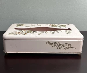 Ransburg Pink Metal 1950s Mid Century Tissue Box Holder Wall Hang Tabletop Decor - Picture 1 of 17