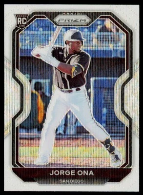 2021 Panini Prizm Jorge Ona 209 White Wave Prizm San Diego Padres - Image 1 of 2
