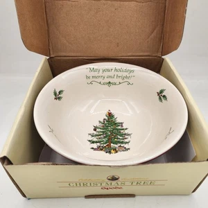Spode Christmas Tree 70th Year Candy Bowl “May Your Holidays Be Merry & Bright” - Picture 1 of 8