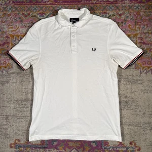 Fred Perry White Polo Shirt Size Large Casual - Picture 1 of 8