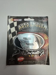 Dale Earnhardt Jr #8 NASCAR Auto Emblem – ProMark 2002 – Metallic Silver – NOS - Picture 1 of 11