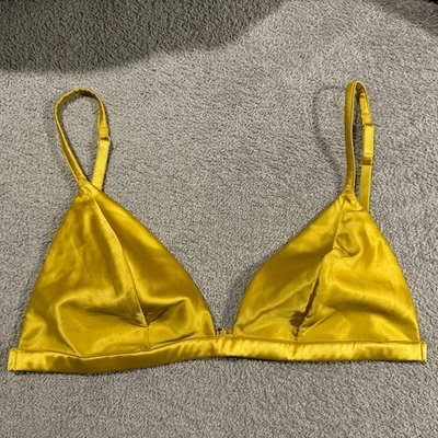 Victoria Secret XL Gold Satin Wireless Unpadded Bra - Image 1 of 4