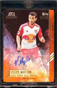 2016 Topps Apex MLS Felipe Martins NY Red Bulls Orange Autograph /25 Mag Case! - Picture 1 of 2