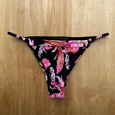 Parte inferior de bikini forrada de encaje TORI PRAVER DESCARADA ACANALADA para mujer M nueva sin etiquetas Foto 1 de 4