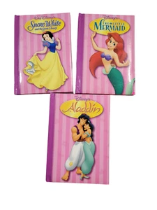 Set of 3 Disney Classic Books Little Mermaid Snow White Aladdin 2002 Hardcover - Picture 1 of 13