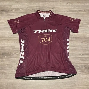Women's Bontrager TREK 704 Burgundy Full Zip Cycling Jersey Fitted Size XL - Picture 1 of 6