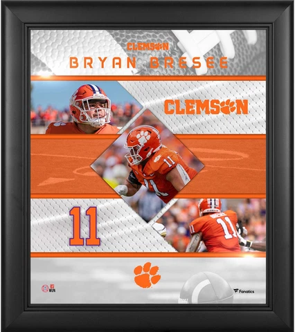 Bryan Bresee Clemson Tigers Framed 15" x 17" Stitched Stars Collage Cover