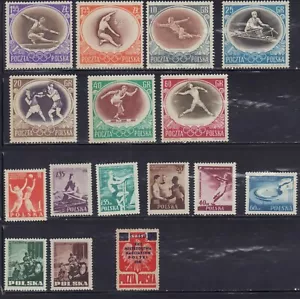 POLONIA 1940-50 SET OLIMPIADI SPORTIVE COME NUOVO MNH - Foto 1 di 1
