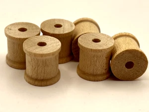 Juego de 6 carretes de madera con cuentas de ganchillo de cinta - Imagen 1 de 5