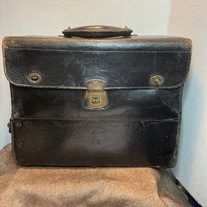 VTG leather jewelers attaché case W/3 Steel pullout compartmental trays. K Line - Picture 1 of 12