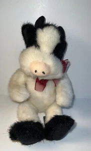 Boyds Cow  plush Moostein the Black and White jointed Holstein  11” 1993 Vintage - Picture 1 of 6