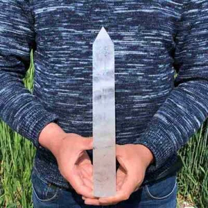 2,57 Pfund natürlicher klarer Quarz Obelisk Quarz Kristall Stabspitze Geschenk XA6257-05-A - Bild 1 von 18