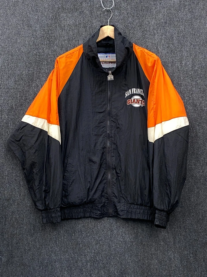 San Francisco Giants MLB Logo 7 Mens Large Full Zip Windbreaker Jacket Black - Image 1 of 4
