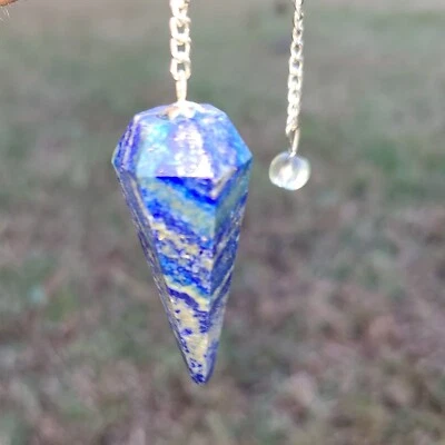 Lapis Lazuli aka Lāzaward Faceted Cone Crystal Dowsing Pendulum Divination Tool - Image 1 of 4