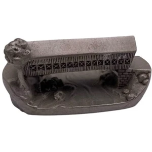 Pewter Covered Bridge Vtg Miniature Metal Hudson 1984 USA 4185 PW Baston Jr - Picture 1 of 7