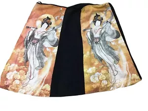 Vintage One Size Asian Chinese Woman Wrap Around Cotton Skirt - Picture 1 of 10