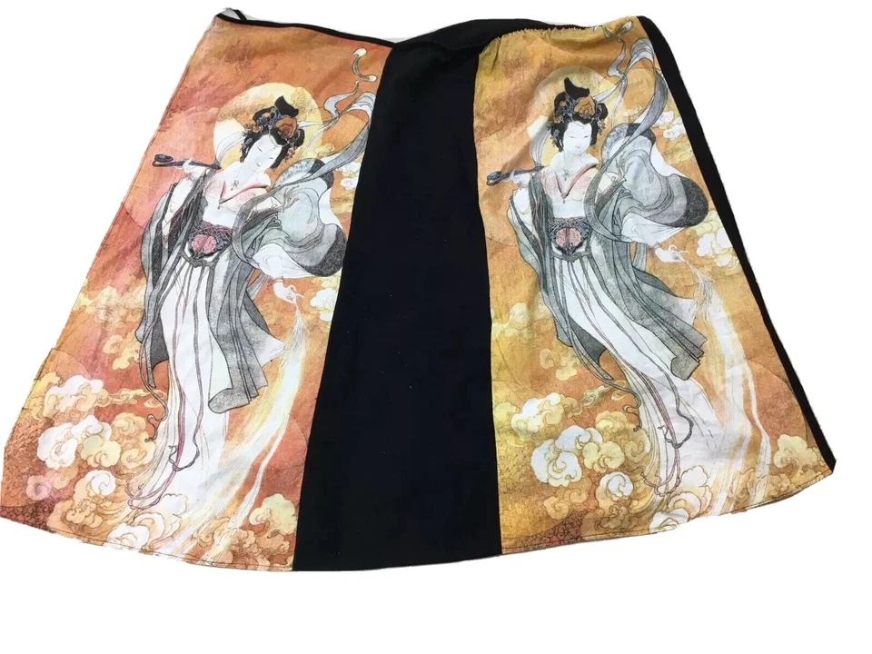 Falda de algodón envolvente vintage talla única asiática china para mujer Foto 1 de 4