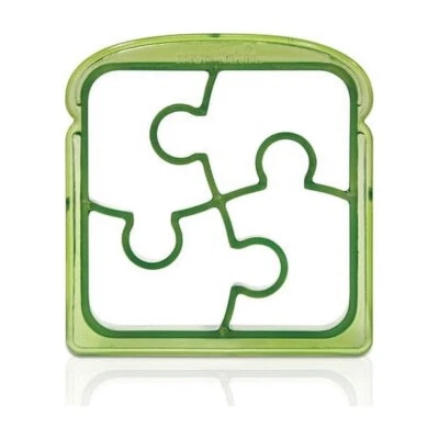 Juego de cortador de panqueques de galletas sándwich en forma de rompecabezas Munchkin Silly, verde Foto 1 de 3