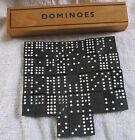 Vintage Wooden 10 5/8 Inch Dominoes Box Made in Bulgaria (Partial Dominoes Set)