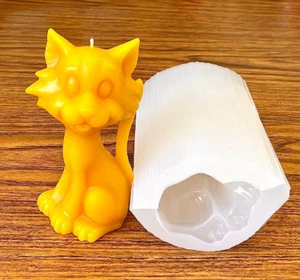 5'' 3D Silicone cat kitty feline mold for candle soap resin - Picture 1 of 7